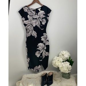 Bar III dress.  Black and White Floral Print